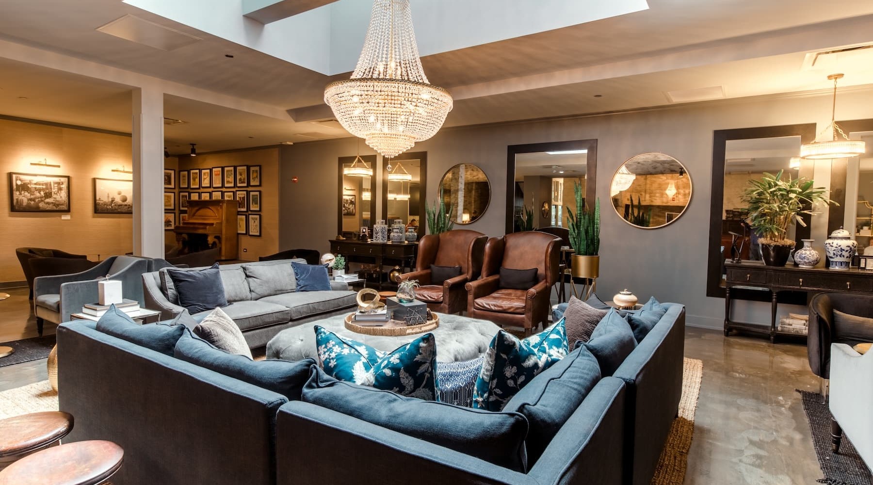 lounge in a bright room with ample seating