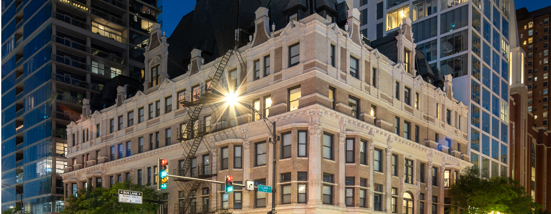 The Bush Temple apartments in River North Chicago