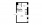 H-C25 - 1 bedroom floorplan layout with 1 bath and 439 square feet.