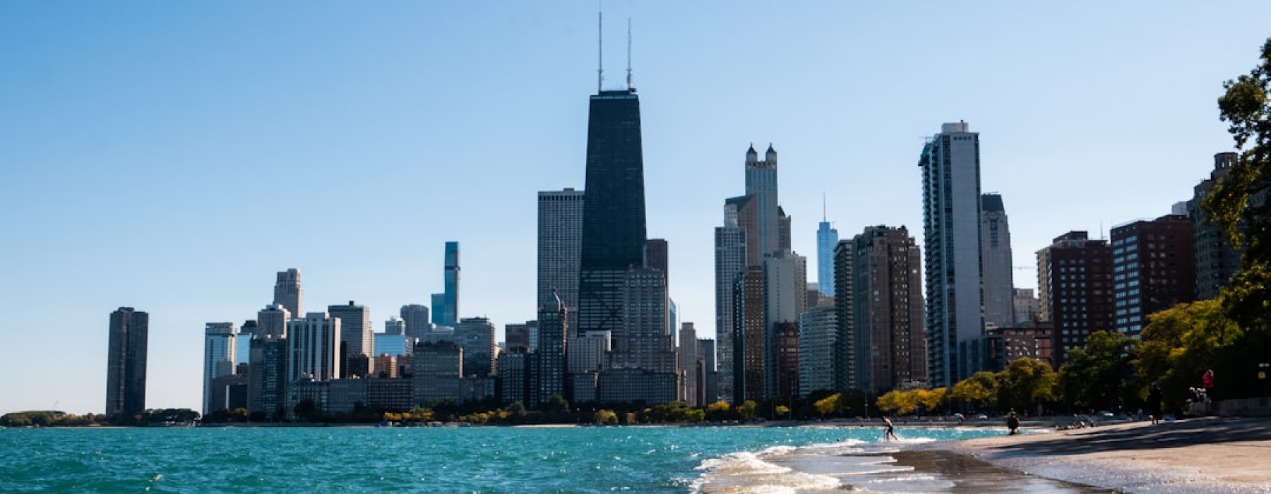 Chicago skyline along Lake Michigan