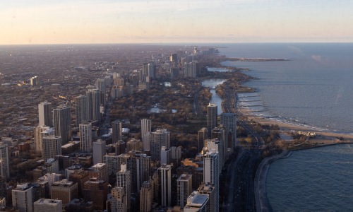 River North furnished apartments Chicago skyline